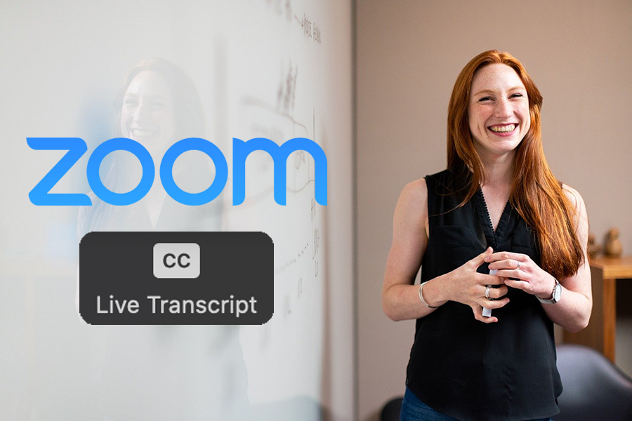 Zoom logo and redhead