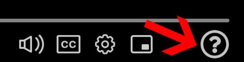 A screenshot with an arrow pointing to the question mark icon, which links to an issue report form