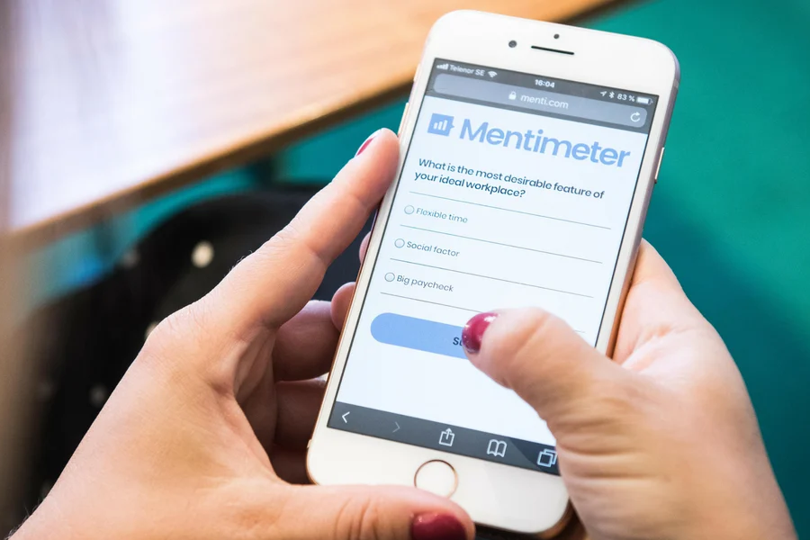 Mentimeter app on phone