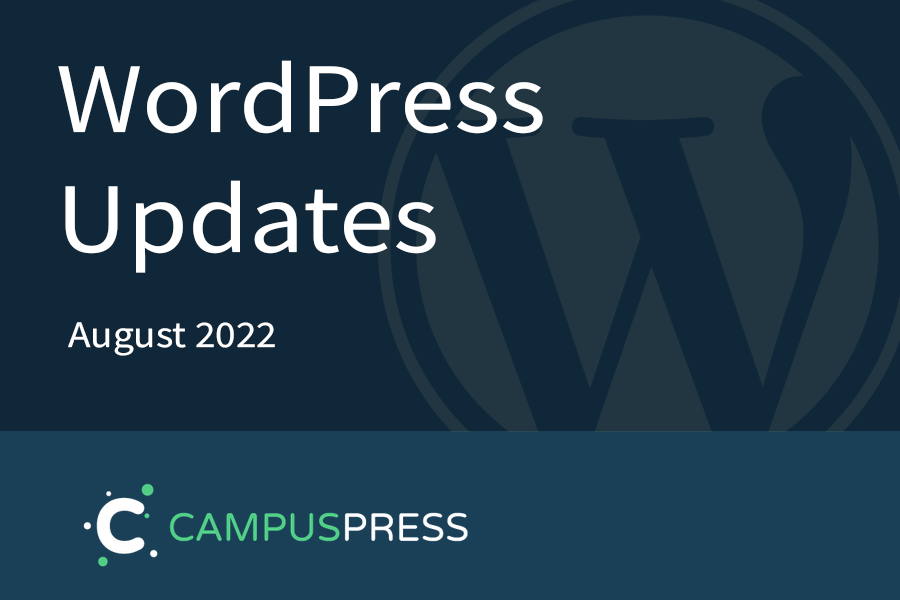 WordPress Updates August 2022