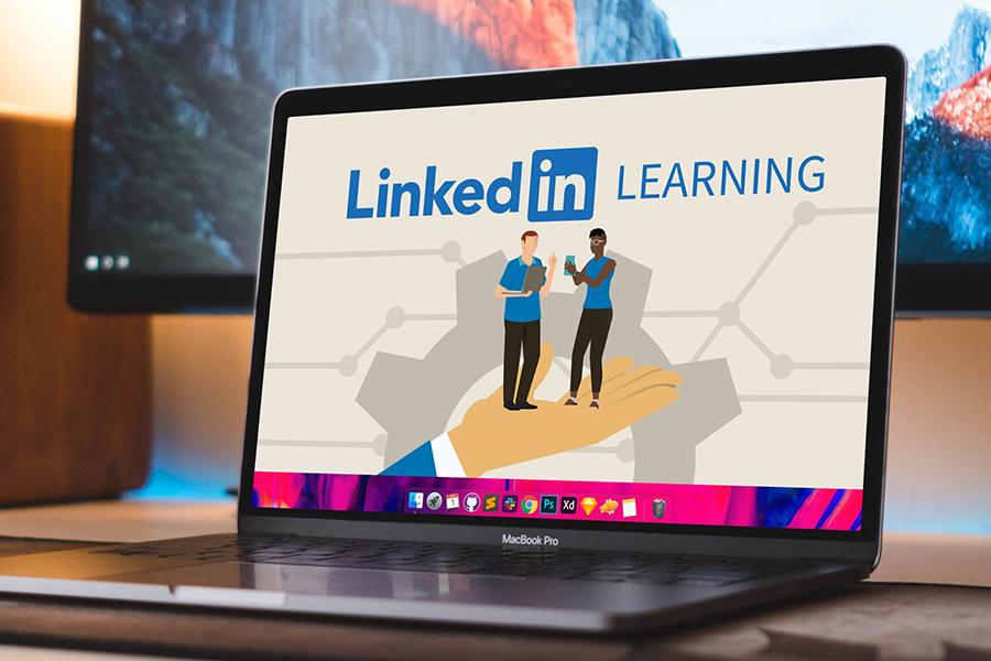LinkedIn Learning Logo on Mac laptop